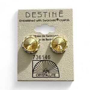 Destine Crystallite Earrings Embellished with Swarovski Crystals Gold Tone